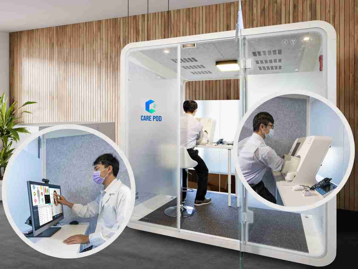 达擎于医疗科技展中展出＂远距诊疗舱＂，，以因应医疗数字化及社会高龄化趋势下、、、、复诊及慢性病患等族群对于远距看诊需求逐渐升高所推出的创新整合方案。。。多功能合一、、、、高隐私性的远距诊疗舱可根据病患端与医师端的不同需求，，提供弹性化及客制化功能，，，节省医生和病患的精力及时间