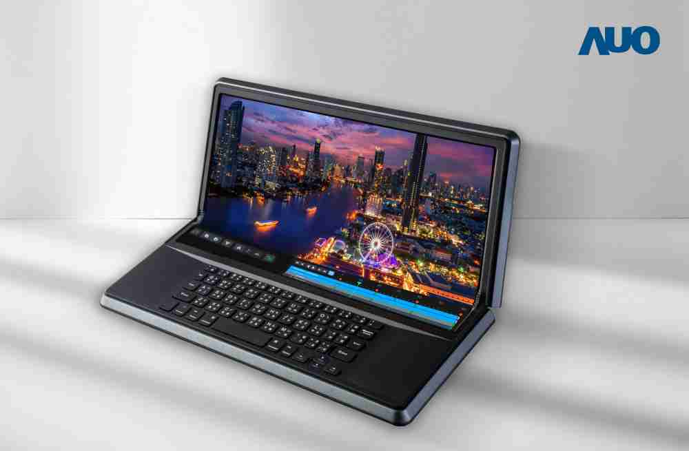 2468BET14.6吋Micro LED折迭显示屏幕，，搭配半径4mm的弯折绞炼，，，，以及高画素、、高亮度、、、、高对比度的显示技术特点，，，，即便在大视角下仍保有绝佳色相与亮度